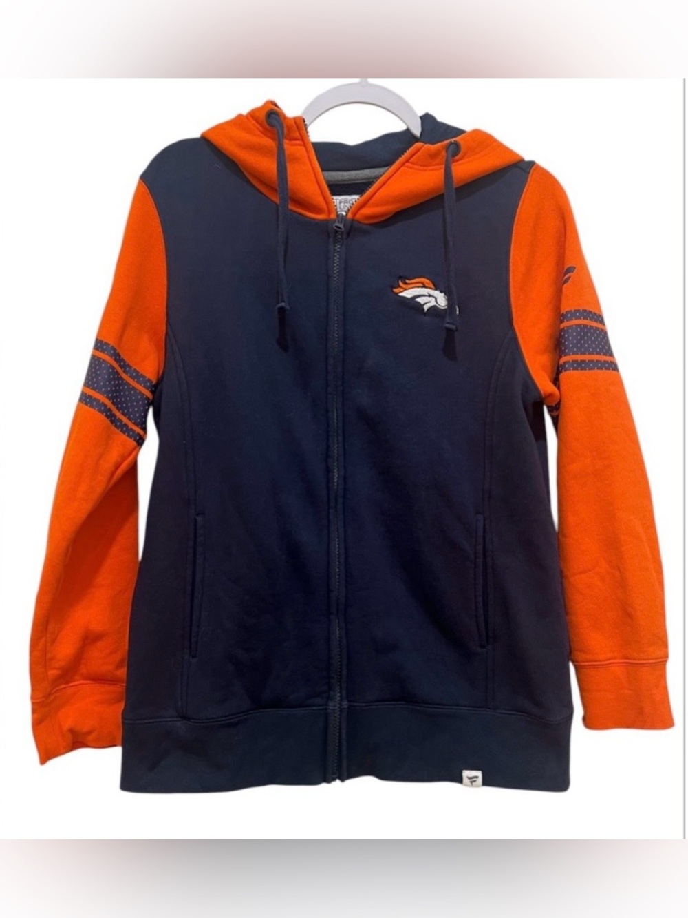 NFL Pro Line Fanatics Denver Broncos full zip long sleeve hooded blue jacket